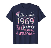 Ladda upp bild till gallerivisning, Birthday Gifts Floral Tee for Womens Born in December 1969 T-Shirt 1140919
