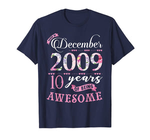 Birthday Gifts Floral Tee for Girls Born in December 2009 T-Shirt 1469641