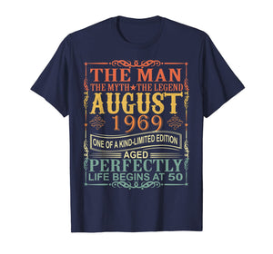 1969 Man Myth Legend August 50th Bday Gifts 50 yrs old T-Shirt 250943