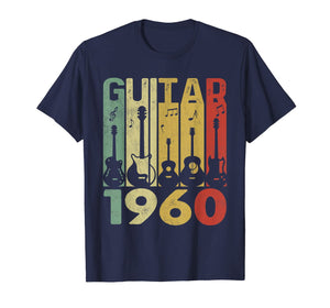 Distressed Vintage Guitar 1960 60th Birthday Gifts Guitarist T-Shirt-5350111