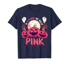 Ladda upp bild till gallerivisning, In October We Wear Pink Pumpkin Halloween Breast Cancer T-Shirt 242059

