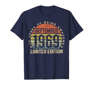 Born September 1969 Limited Edition Bday Gifts 50th Birthday T-Shirt 59804