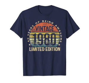 40 Year Old Gifts Vintage 1980 Limited Edition 40th Birthday T-Shirt-210554