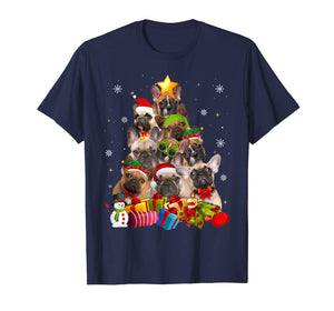 Funny French Bulldog Christmas Tree Gifts Xmas T-Shirt 605883