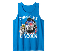 Ladda upp bild till gallerivisning, Drinking Like Lincoln 4th of July Men Abraham Merica Flag Tank Top 170446

