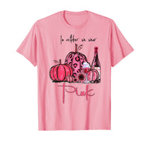 Ladda upp bild till gallerivisning, In October We Wear Pink Pumpkin and Wine Breast Cancer T-Shirt 115996
