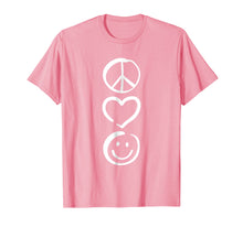 Ladda upp bild till gallerivisning, Funny shirts V-neck Tank top Hoodie sweatshirt usa uk au ca gifts for Peace Love and Happiness T-Shirt Peace Sign, Heart, Smile 1394766

