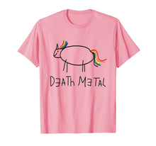 Ladda upp bild till gallerivisning, Death Metal Unicorn Rainbow Tshirt Sarcastic Music Graphic
