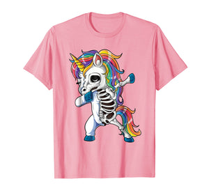 Funny shirts V-neck Tank top Hoodie sweatshirt usa uk au ca gifts for Dabbing Unicorn Skeleton T shirt Halloween Girls Dab Gifts 3643376