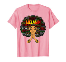 Ladda upp bild till gallerivisning, Melanin Words Art T-Shirt Afro Natural Hair Black Queen Gift 131726
