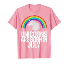 Ladda upp bild till gallerivisning, UNICORNS ARE BORN IN JULY Birthday T Shirt Rainbow Girl Gift 126395
