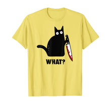 Ladda upp bild till gallerivisning, Halloween Black Cat With Bloody Knife T-Shirt 115994
