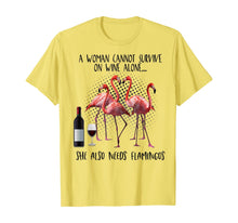 Ladda upp bild till gallerivisning, A Woman Cannot Survive On Wine Alone She Also Need Flamingos TShirt376942
