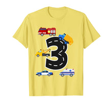 Ladda upp bild till gallerivisning, Funny shirts V-neck Tank top Hoodie sweatshirt usa uk au ca gifts for 3rd Birthday Boys Fire Truck Police Car T-Shirt 3 Year Old 2020849

