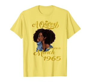A Queen Was Born in March 1965 55th Birthday Gifts T-Shirt-2298075