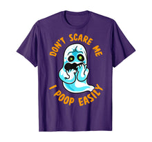 Ladda upp bild till gallerivisning, Don't Scare Me I Poop Easily Funny Halloween Fearful Ghost T-Shirt 325333
