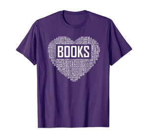 Book Lover Heart Gift Bookworm Gifts Love Reading T-Shirt-436820