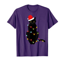 Ladda upp bild till gallerivisning, Funny shirts V-neck Tank top Hoodie sweatshirt usa uk au ca gifts for Black Cat Christmas Light Funny Cat Lover Catfather Mom Dad T-Shirt 429606
