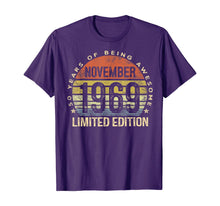Ladda upp bild till gallerivisning, Born November 1969 Limited Edition Bday Gifts 50th Birthday T-Shirt 425134
