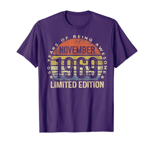 Born November 1969 Limited Edition Bday Gifts 50th Birthday T-Shirt 425134