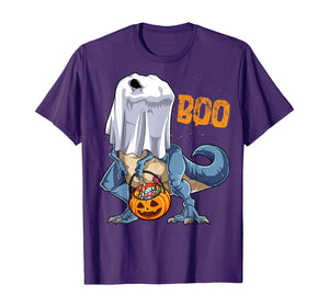 Ghost Dinosaur T rex Funny Boo Halloween Gifts Men Pumpkin T-Shirt 125302