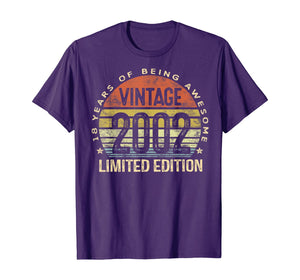 18 Year Old Gifts Vintage 2002 Limited Edition 18th Birthday T-Shirt-65842