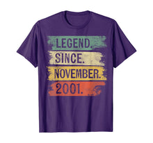 Ladda upp bild till gallerivisning, Legend Since November 2001 18 Year Old 18th Birthday Gifts T-Shirt 390886
