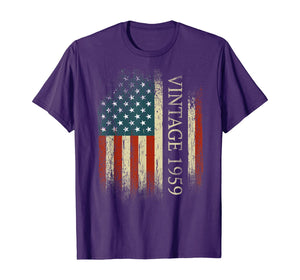 Funny shirts V-neck Tank top Hoodie sweatshirt usa uk au ca gifts for 60th Birthday Gifts Vintage 1959 Usa Flag 60 Year Old Bday T-Shirt 275764