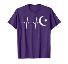 Ladda upp bild till gallerivisning, Muslim heartbeats Gift Ramadan moon Crescent clothes Eid tee T-Shirt 320372
