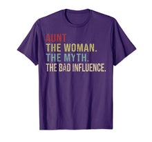 Ladda upp bild till gallerivisning, Vintage Aunt The Woman The Myth The Bad Influence T-Shirt 304334
