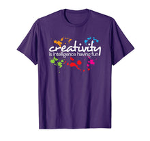 Ladda upp bild till gallerivisning, Creativity is intelligence having fun colorful art t-shirt 210093
