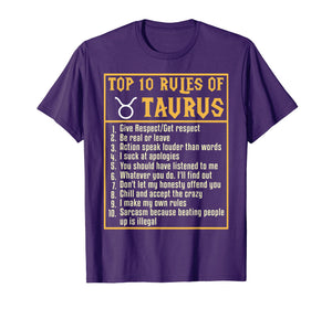 Funny shirts V-neck Tank top Hoodie sweatshirt usa uk au ca gifts for Birthday Gifts Idea Top 10 Rules of Taurus Zodiac T-shirt 3407387