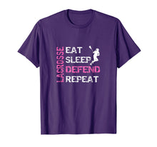 Ladda upp bild till gallerivisning, Funny shirts V-neck Tank top Hoodie sweatshirt usa uk au ca gifts for Girls Lacrosse T Shirt Lax Gear Gifts Eat Sleep Defend 2035444
