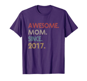 Funny shirts V-neck Tank top Hoodie sweatshirt usa uk au ca gifts for Awesome MOM Since 2017 Cute 2nd Mothers Day Gifts TShirt 525277