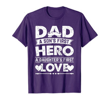 Ladda upp bild till gallerivisning, Mens Dad Son's First Hero daughter's First Love Fathers Day Shirt T-Shirt 49630
