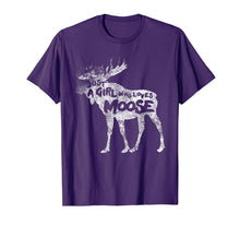 Ladda upp bild till gallerivisning, Just A Girl Who Loves Moose T-shirt Love Canada Alaska Gift 1080416
