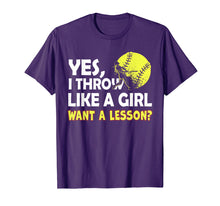 Ladda upp bild till gallerivisning, Funny shirts V-neck Tank top Hoodie sweatshirt usa uk au ca gifts for Yes I Throw Like A Girl Want A Lesson T-Shirt Softball Gift 1321887
