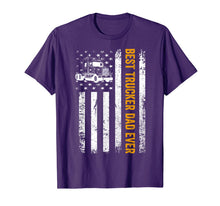 Ladda upp bild till gallerivisning, Vintage USA Best Trucker Dad Ever American Flag Fathers Day T-Shirt 181844
