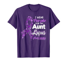 Ladda upp bild till gallerivisning, Funny shirts V-neck Tank top Hoodie sweatshirt usa uk au ca gifts for I wear Purple for my Aunt - Lupus Awareness shirt 1430604
