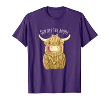 Ladda upp bild till gallerivisning, Funny shirts V-neck Tank top Hoodie sweatshirt usa uk au ca gifts for Cute Cartoon Scottish Highland Cow 'Och Aye'  T-Shirt 3296579
