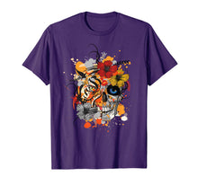 Ladda upp bild till gallerivisning, Tiger and Skull flower Floral Flowers shirt Cute Gift Idea T-Shirt 114115
