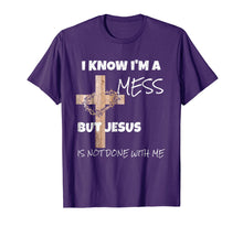 Ladda upp bild till gallerivisning, Funny shirts V-neck Tank top Hoodie sweatshirt usa uk au ca gifts for Christian T Shirt I Know I'm A Mess Jesus Inspirational Tee 2327649
