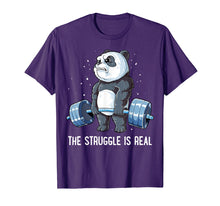 Ladda upp bild till gallerivisning, Panda T Shirt The Struggle Is Real Weightlifting Fitness Gym
