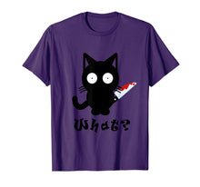 Ladda upp bild till gallerivisning, What? Murderous Black Cat With Bloody Knife Halloween Gift T-Shirt 30819089
