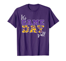 Ladda upp bild till gallerivisning, It's Game Day Ya'll Tiger Purple &amp; Gold Tshirt 95557
