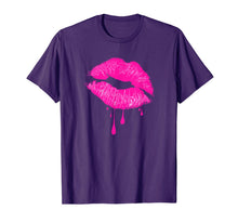 Ladda upp bild till gallerivisning, Hot Pink Lips Kiss 80s Retro Vintage Lipstick Party T-Shirt 212318
