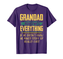 Ladda upp bild till gallerivisning, Funny Family Christmas Gifts Grandad Knows Everything T-Shirt-1672681

