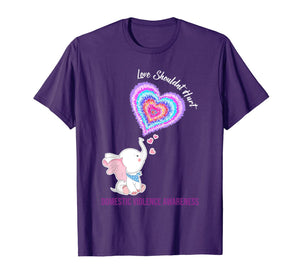 Domestic Violence Awareness Gifts Love Shouldn't Hurt Ribbon T-Shirt 1153295