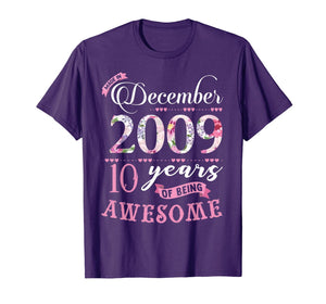 Birthday Gifts Floral Tee for Girls Born in December 2009 T-Shirt 1469641