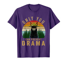 Ladda upp bild till gallerivisning, Only you can prevent drama Llama Camping Vintage funny gift T-Shirt 50120
